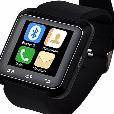 [Upgraded Version of U8] U80 Bluetooth 4.0 Smart Wrist Wrap Watch Phone for Smartphones IOS Android Apple iphone 5/5C/5S/6/6 Puls Android Samsung S3/S4/S5 Note 2/Note 3 Note 4 HTC Sony (Black)